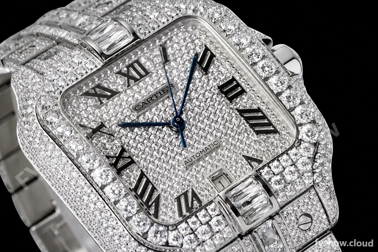 Cartier - Santos De Cartier Mens Automatic 40mm Diamond SS/SS Dia/Rmn TWF A2824 - Image 7