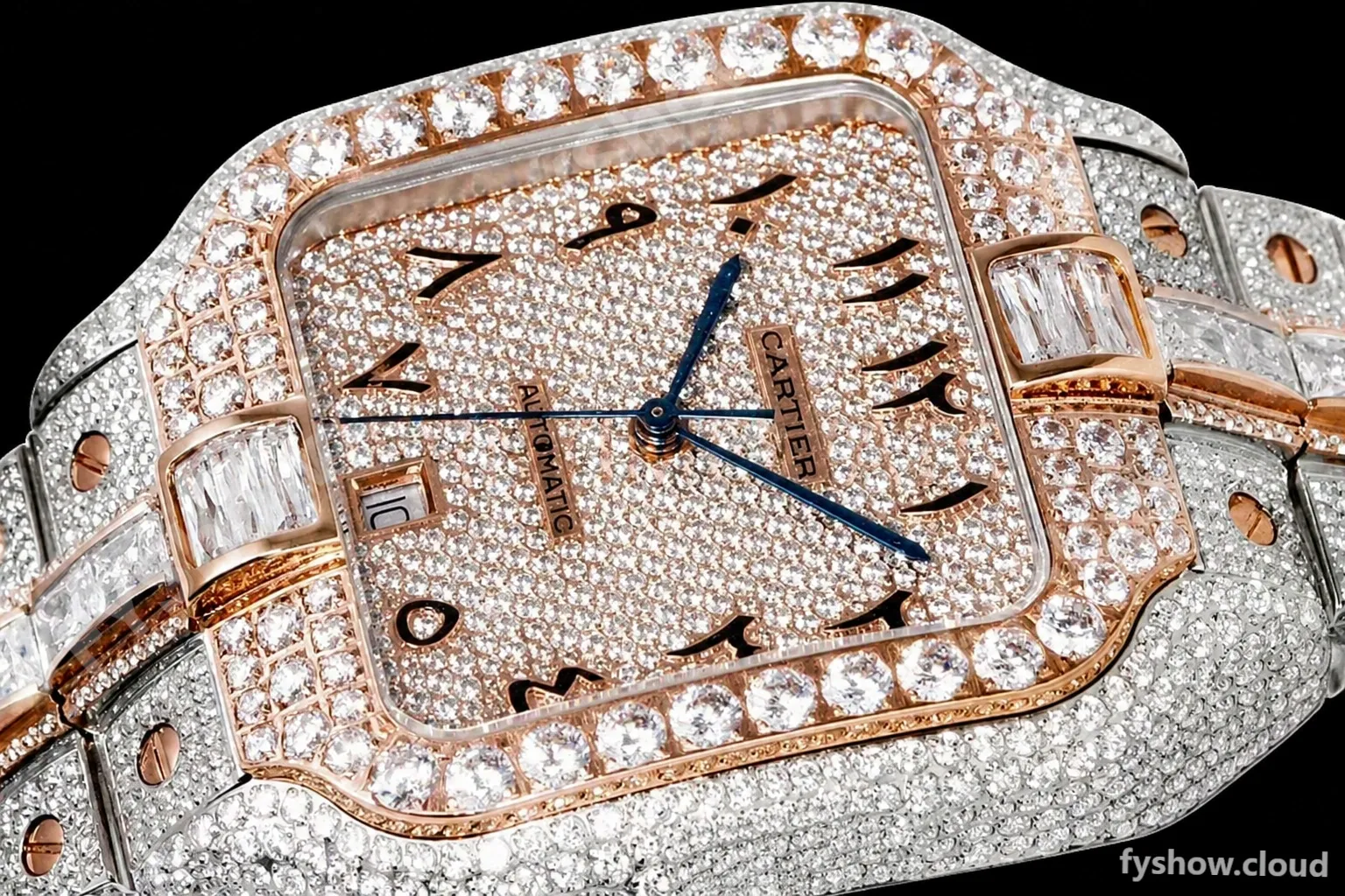 Cartier - Santos De Cartier Mens Automatic 40mm Diamond RG/SS Dia/Ara TWF A2824 - Image 4