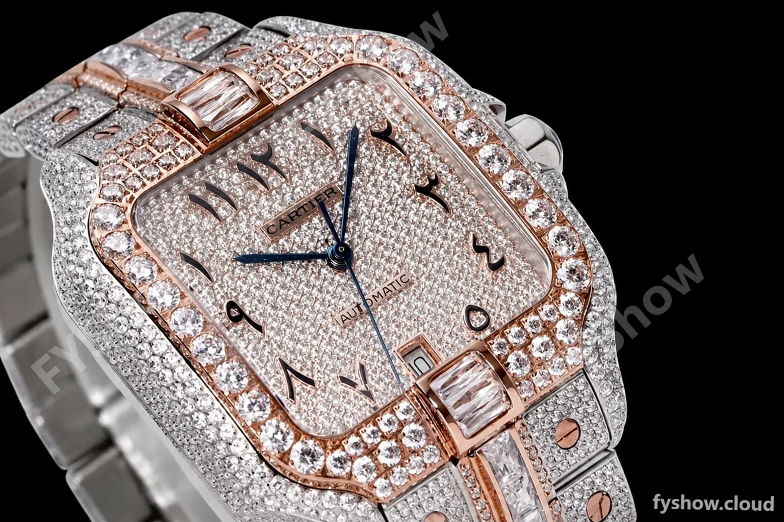 Cartier - Santos De Cartier Mens Automatic 40mm Diamond RG/SS Dia/Ara TWF A2824 - Image 10