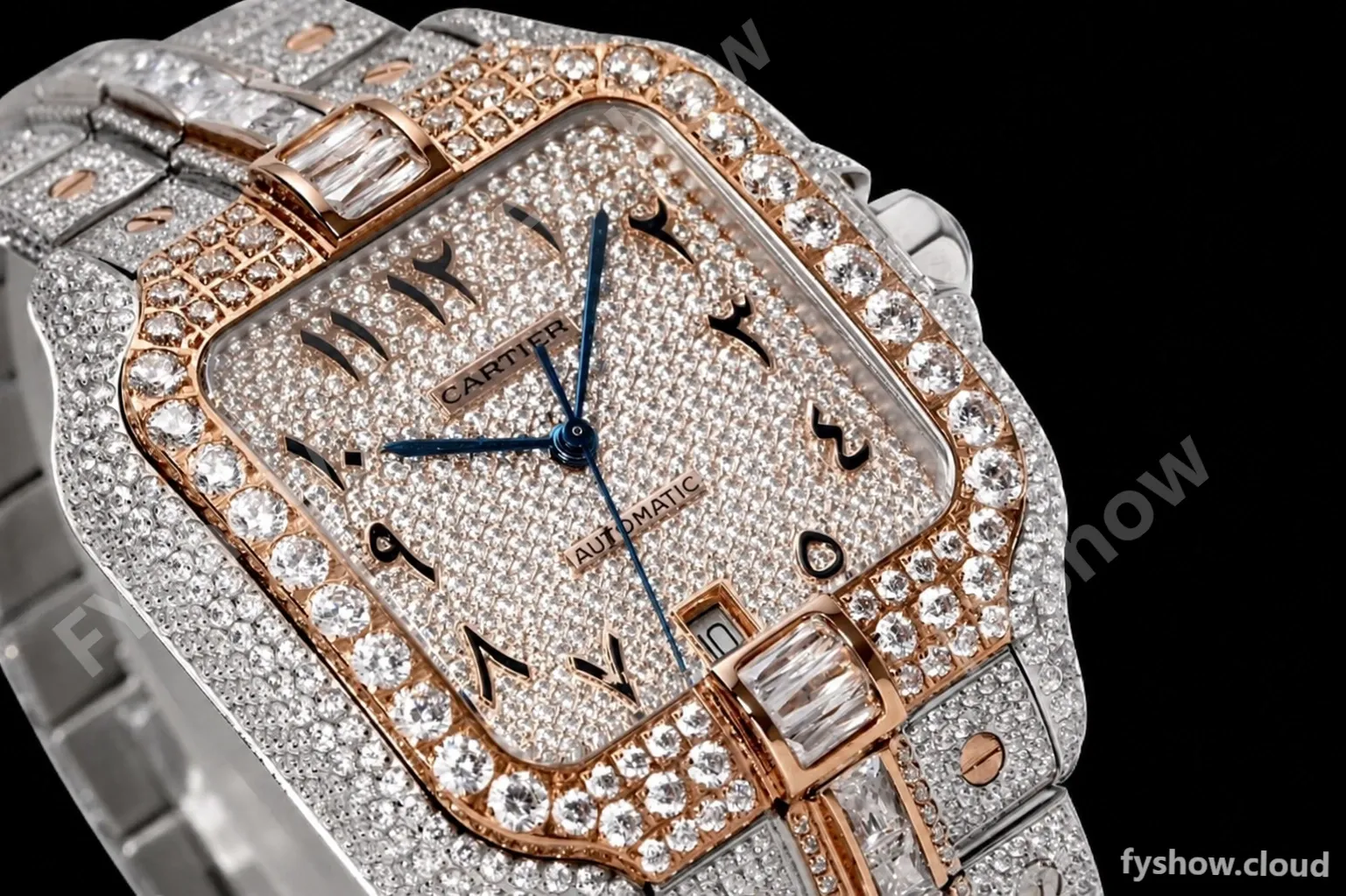 Cartier - Santos De Cartier Mens Automatic 40mm Diamond RG/SS Dia/Ara TWF A2824 - Image 9