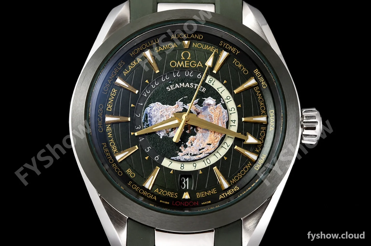 Omega - Seamaster Aqua Terra 150m 43mm Worldtimer SS/RU Green VSF A8938 - Image 2