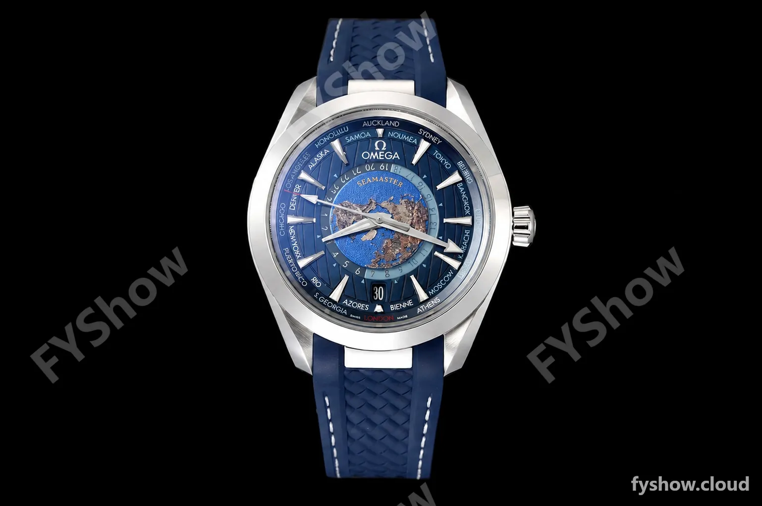 Omega - Seamaster Aqua Terra 150m 43mm Worldtimer SS/RU Blue VSF A8938