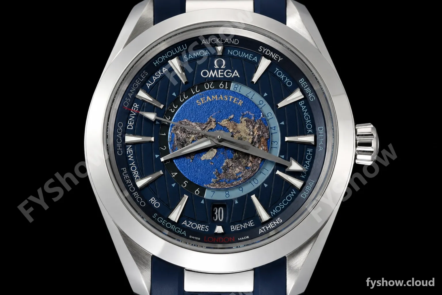 Omega - Seamaster Aqua Terra 150m 43mm Worldtimer SS/RU Blue VSF A8938 - Image 2