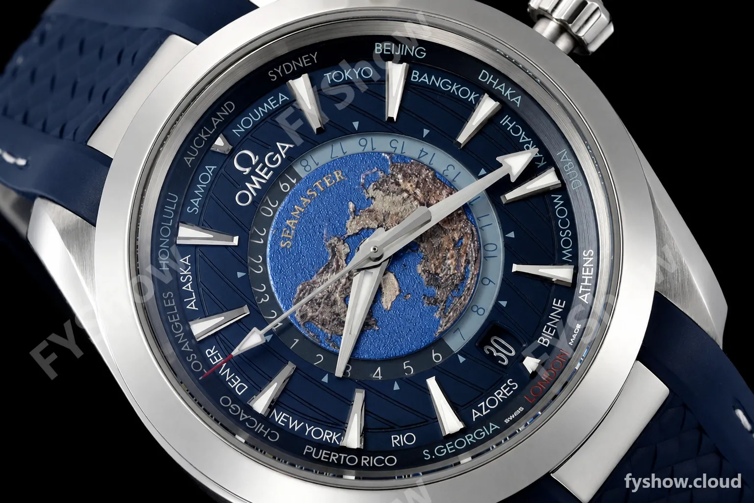 Omega - Seamaster Aqua Terra 150m 43mm Worldtimer SS/RU Blue VSF A8938 - Image 6