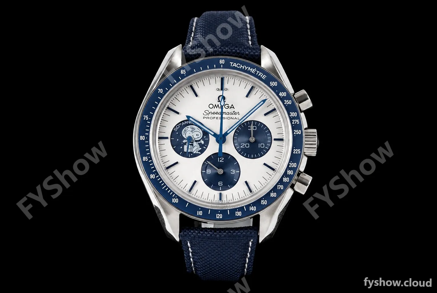 Omega - Speedmaster "Silver Snoopy Award" 50th Anniversary 42mm SS/NY Wht/Blue GSF Cal.3861