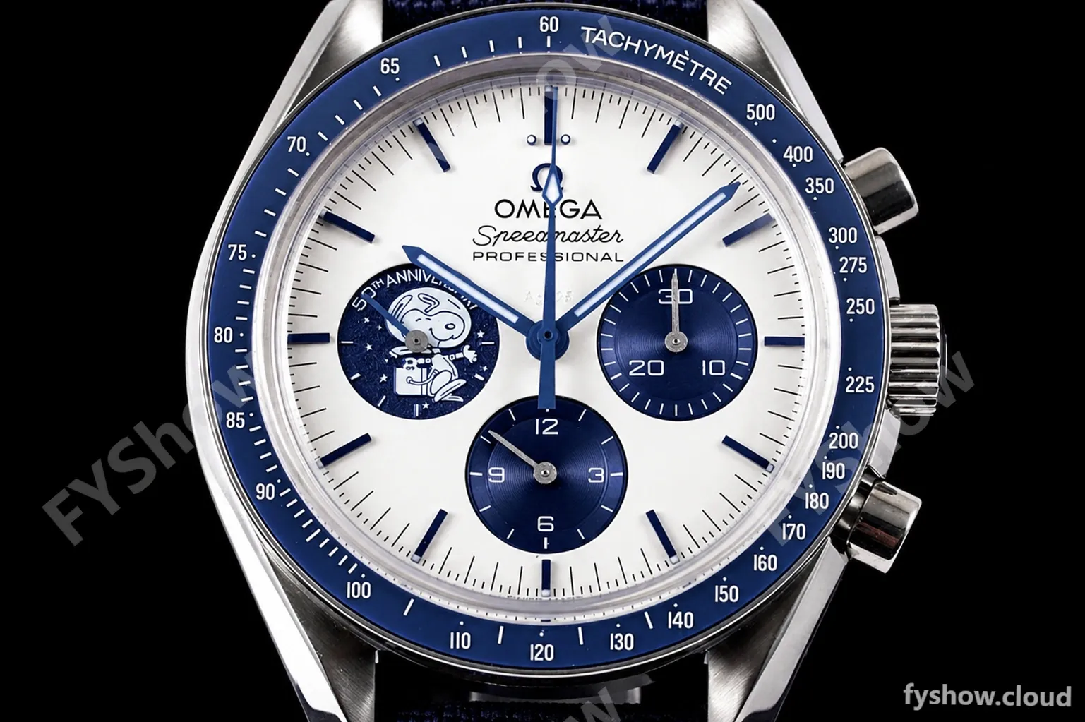 Omega - Speedmaster "Silver Snoopy Award" 50th Anniversary 42mm SS/NY Wht/Blue GSF Cal.3861 - Image 3
