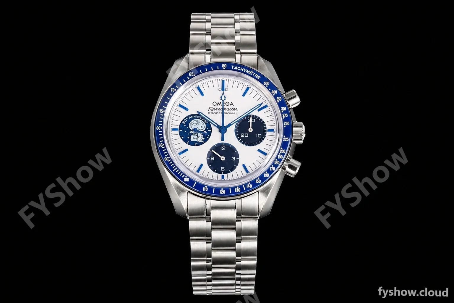 Omega - Speedmaster "Silver Snoopy Award" 50th Anniversary 42mm SS/NY Wht/Blue OSF V2 Cal.3861 - Image 2