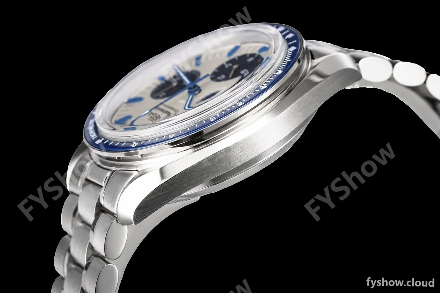Omega - Speedmaster "Silver Snoopy Award" 50th Anniversary 42mm SS/NY Wht/Blue OSF V2 Cal.3861 - Image 5