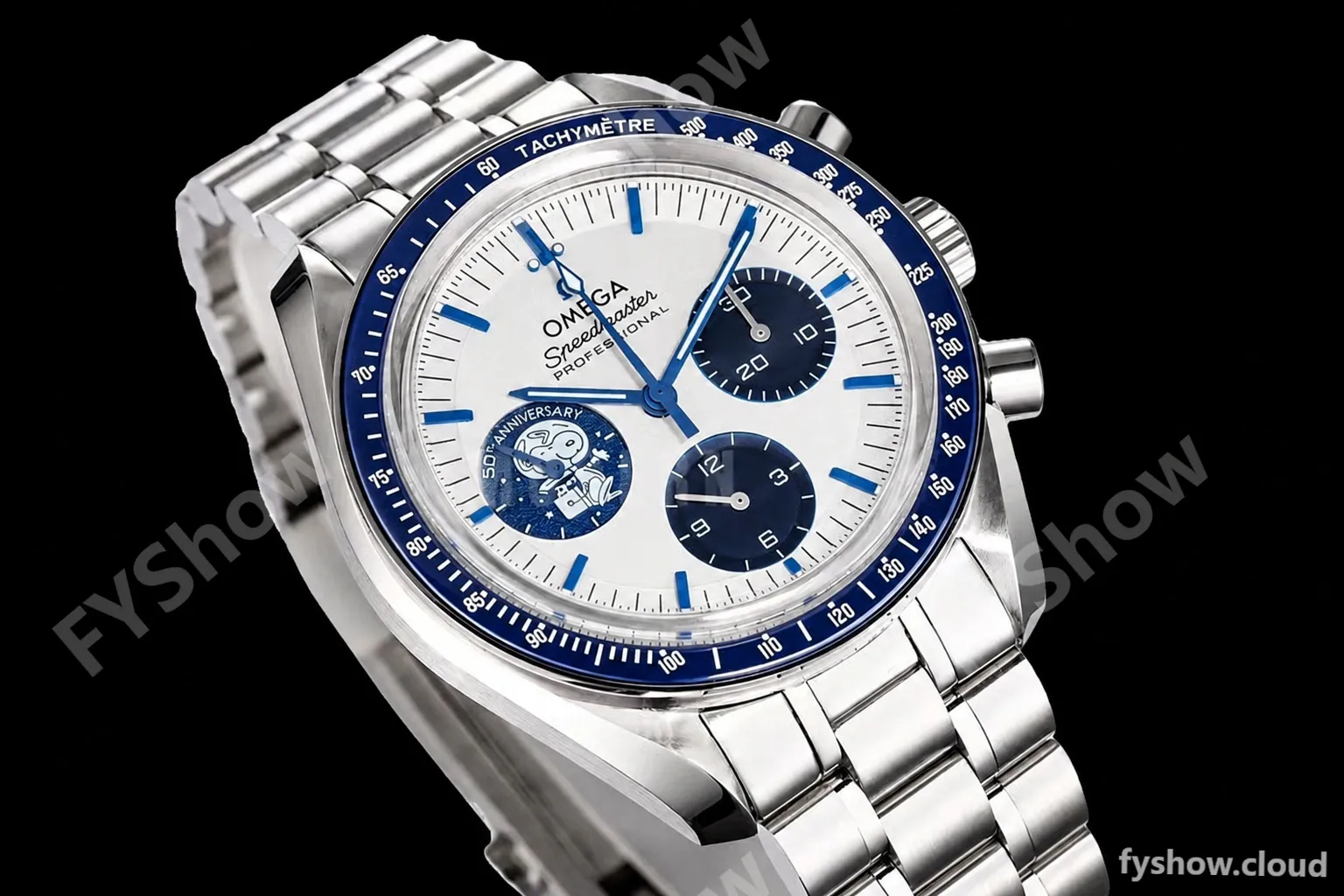 Omega - Speedmaster "Silver Snoopy Award" 50th Anniversary 42mm SS/NY Wht/Blue OSF V2 Cal.3861 - Image 7