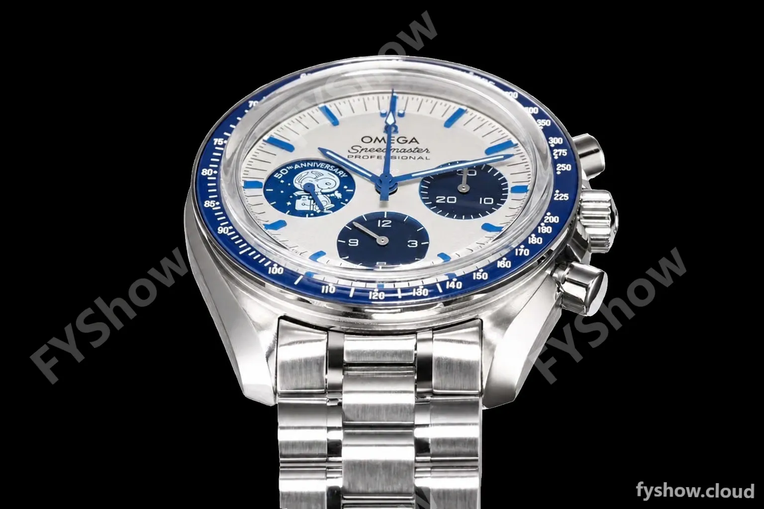Omega - Speedmaster "Silver Snoopy Award" 50th Anniversary 42mm SS/NY Wht/Blue OSF V2 Cal.3861 - Image 9