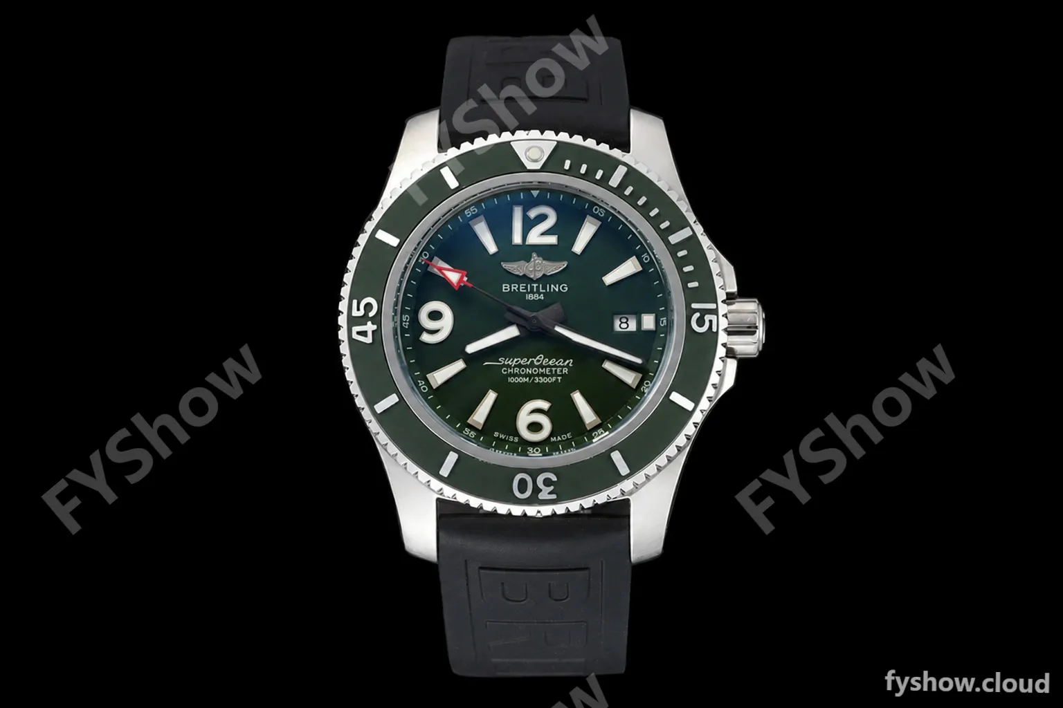 Breitling - Superocean 44mm Red SS/SS Green BLSF A2824