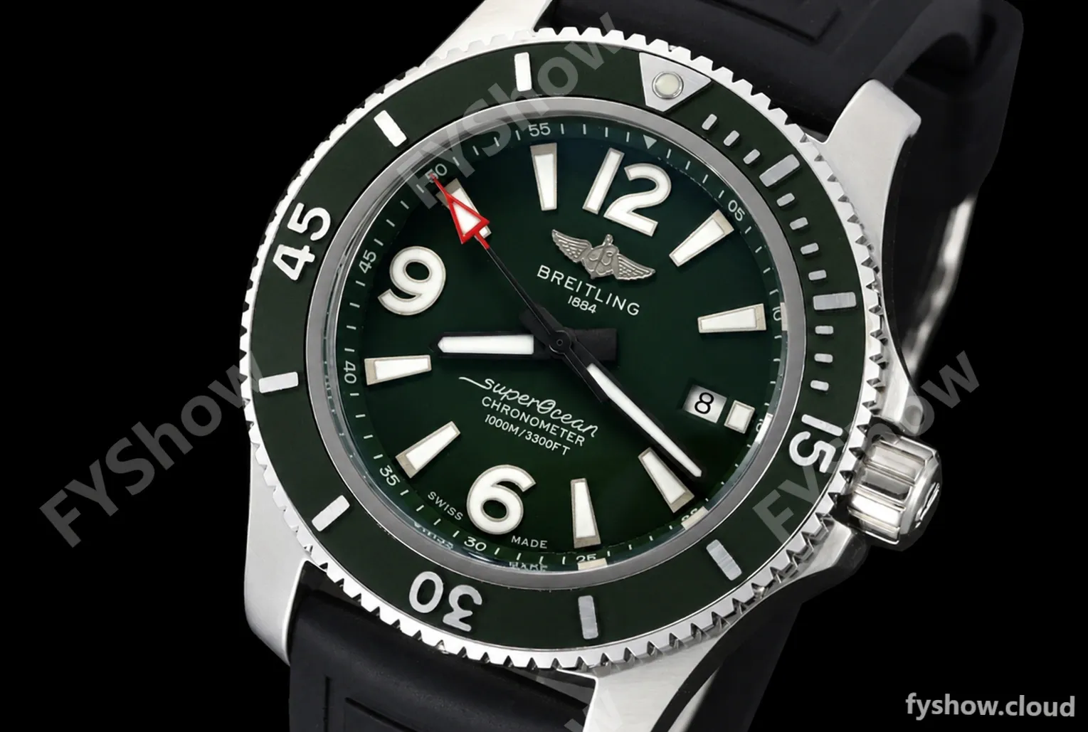 Breitling - Superocean 44mm Red SS/SS Green BLSF A2824 - Image 2