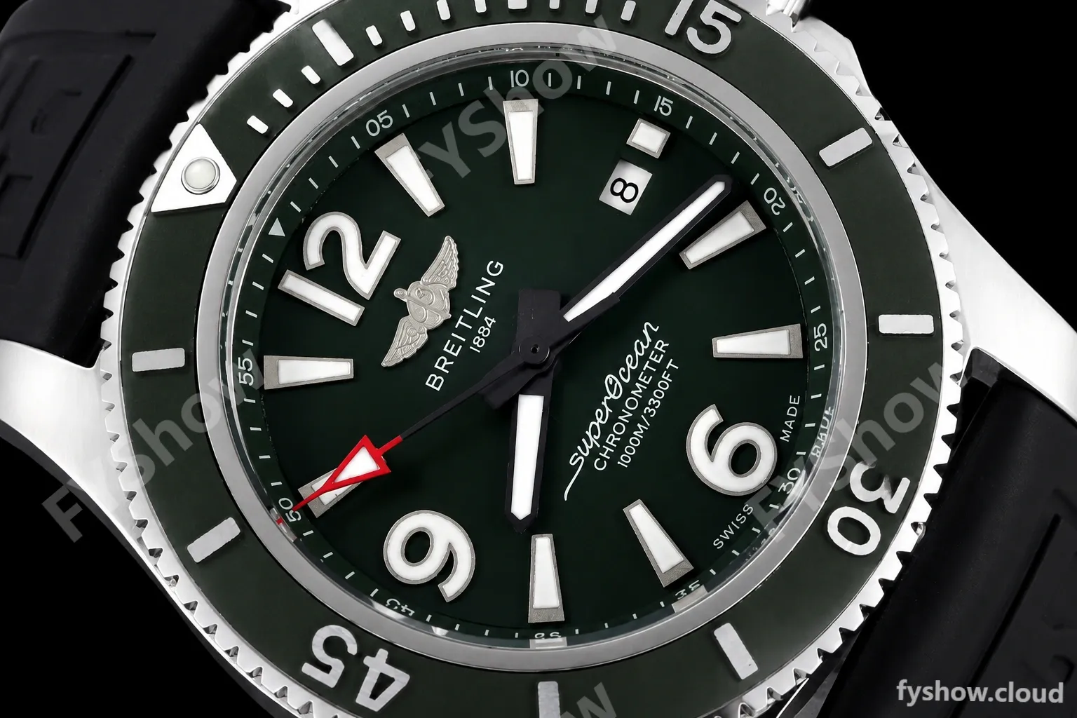 Breitling - Superocean 44mm Red SS/SS Green BLSF A2824 - Image 3