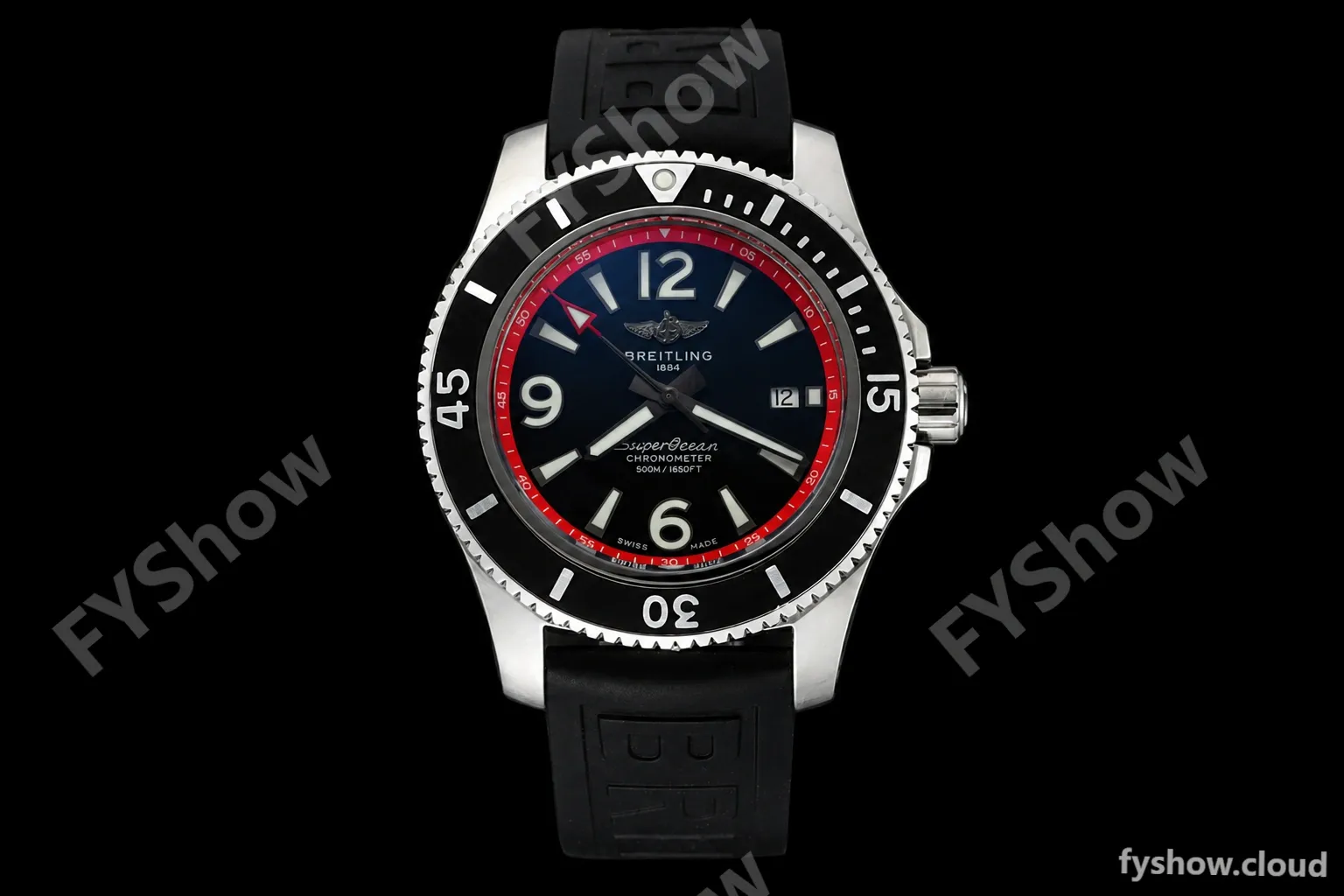 Breitling - Superocean 44mm SS/RU Black/Red BLSF A2824