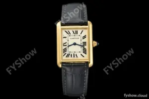 Cartier - Tank Louis Cartier 25.5mm Black YG/LE White AF Swiss Qtz