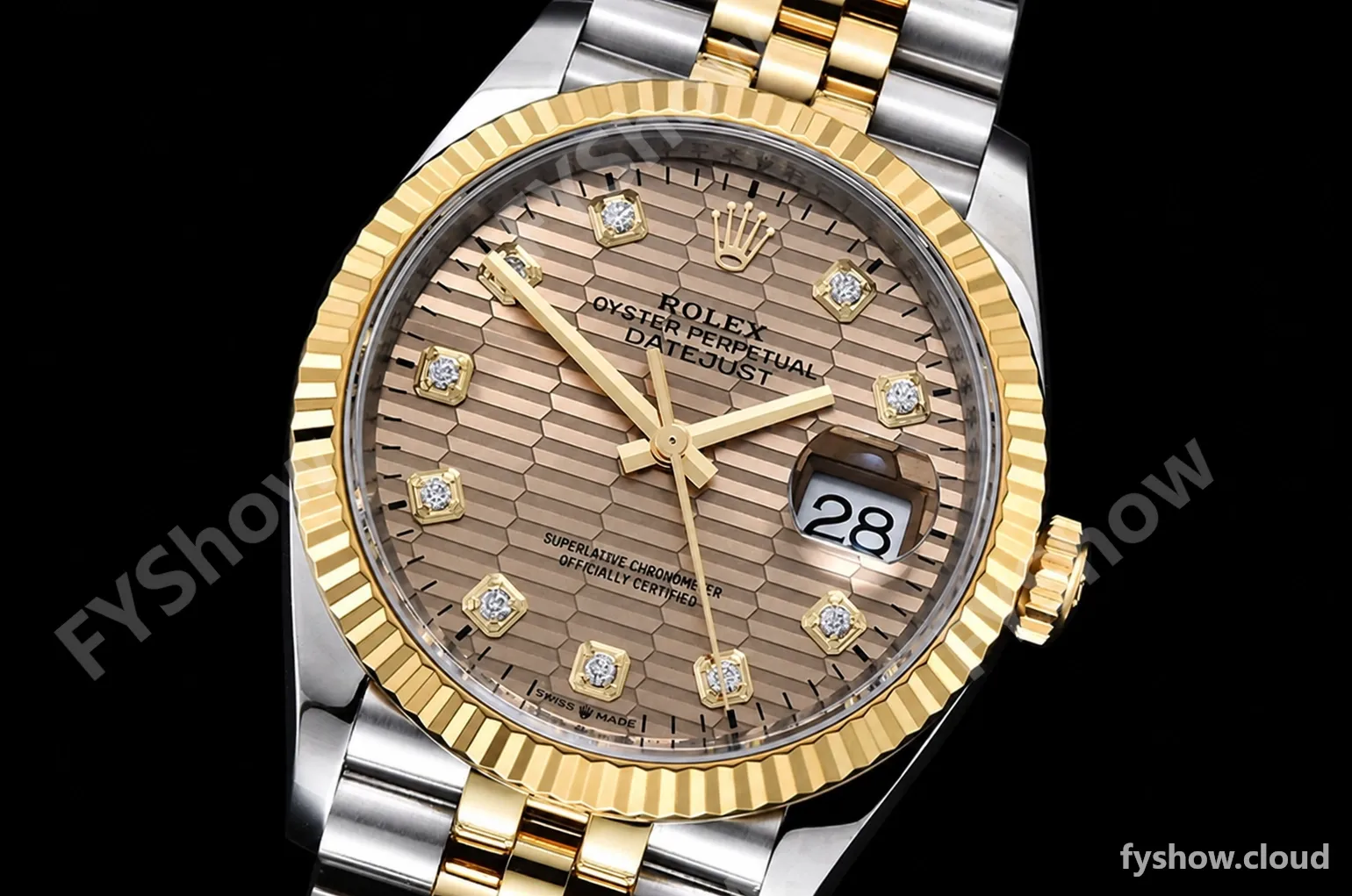 Rolex - DJ 36mm Jub Flt 904L YG/SS P-Gold/Dia VSF VS3235 - Image 4