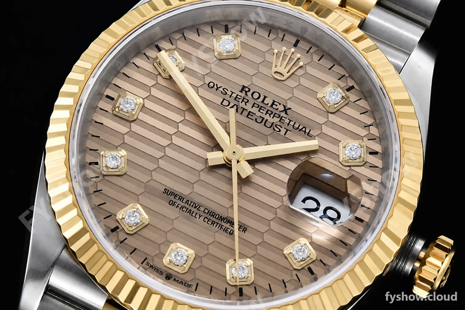 Rolex - DJ 36mm Jub Flt 904L YG/SS P-Gold/Dia VSF VS3235 - Image 5