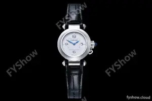 Cartier - Pasha Ladies Blk SS/LE White/Num AF Qtz