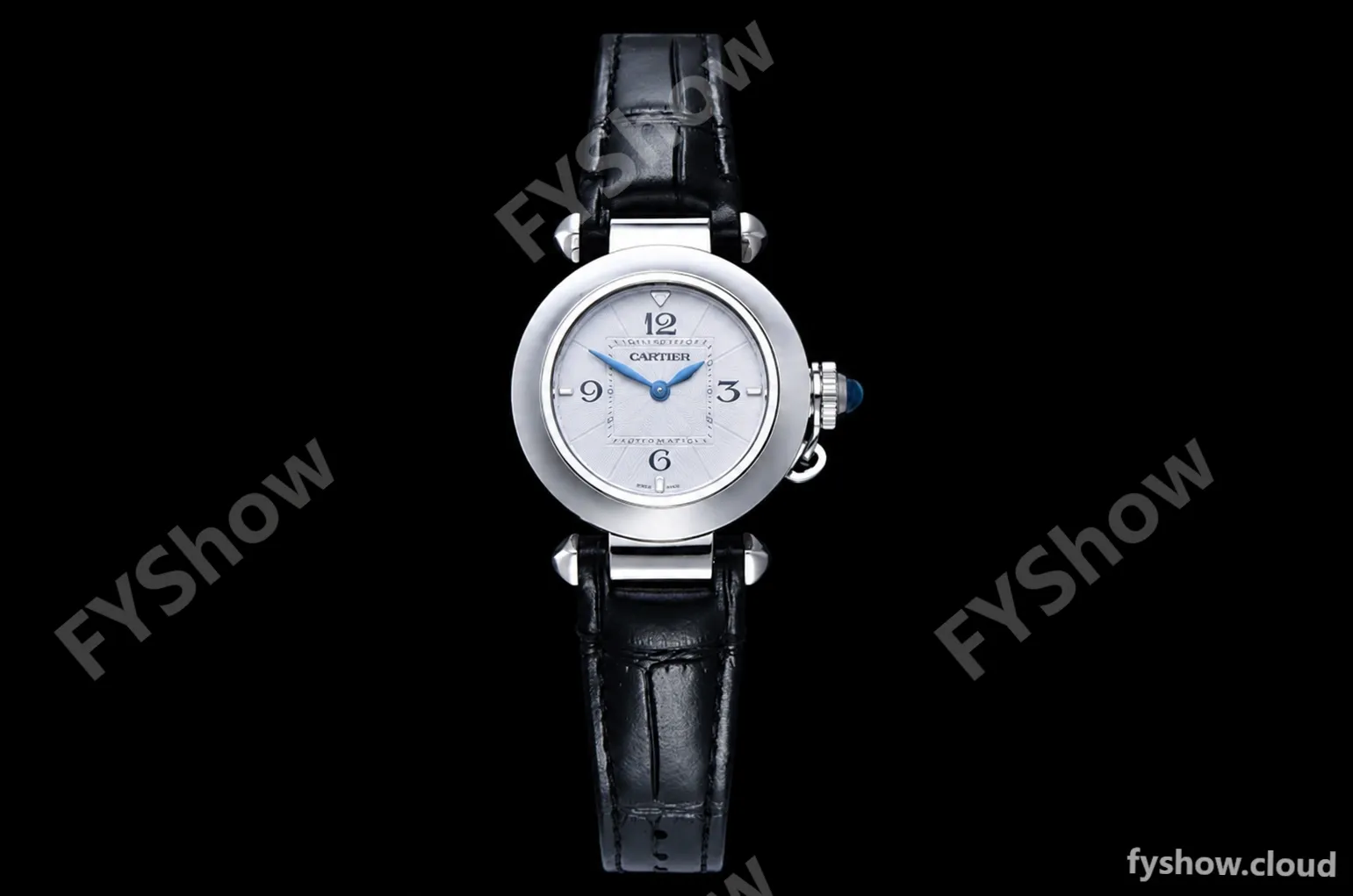 Cartier - Pasha Ladies Blk SS/LE White/Num AF Qtz