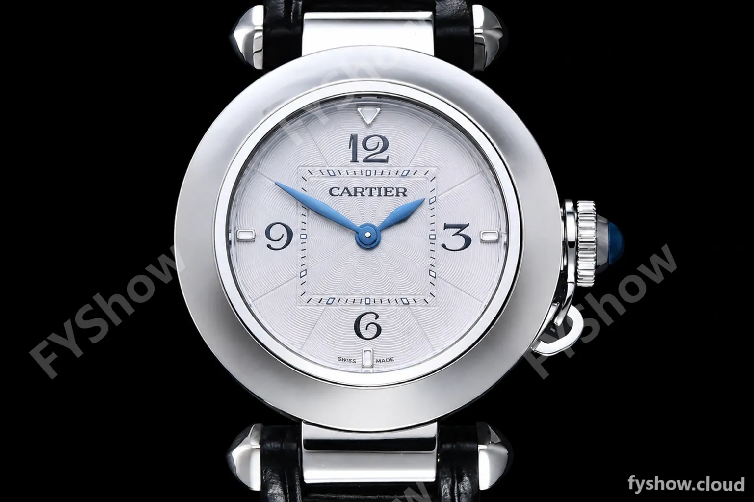 Cartier - Pasha Ladies Blk SS/LE White/Num AF Qtz - Image 2