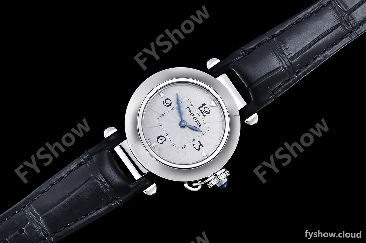 Cartier - Pasha Ladies Blk SS/LE White/Num AF Qtz - Image 3