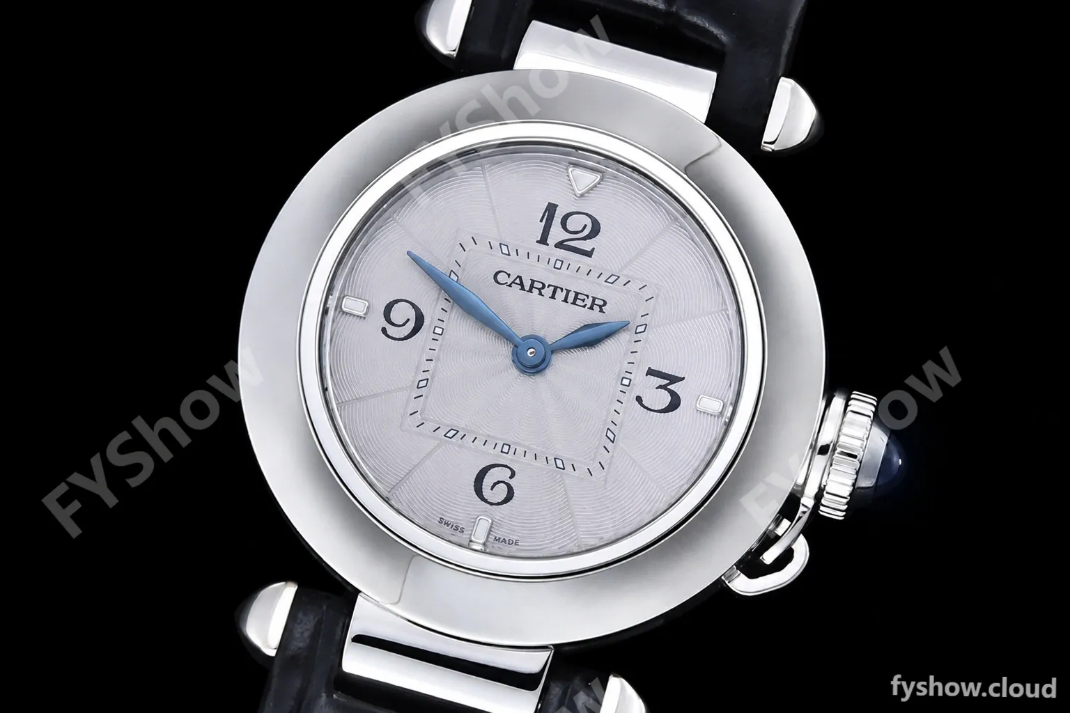 Cartier - Pasha Ladies Blk SS/LE White/Num AF Qtz - Image 4