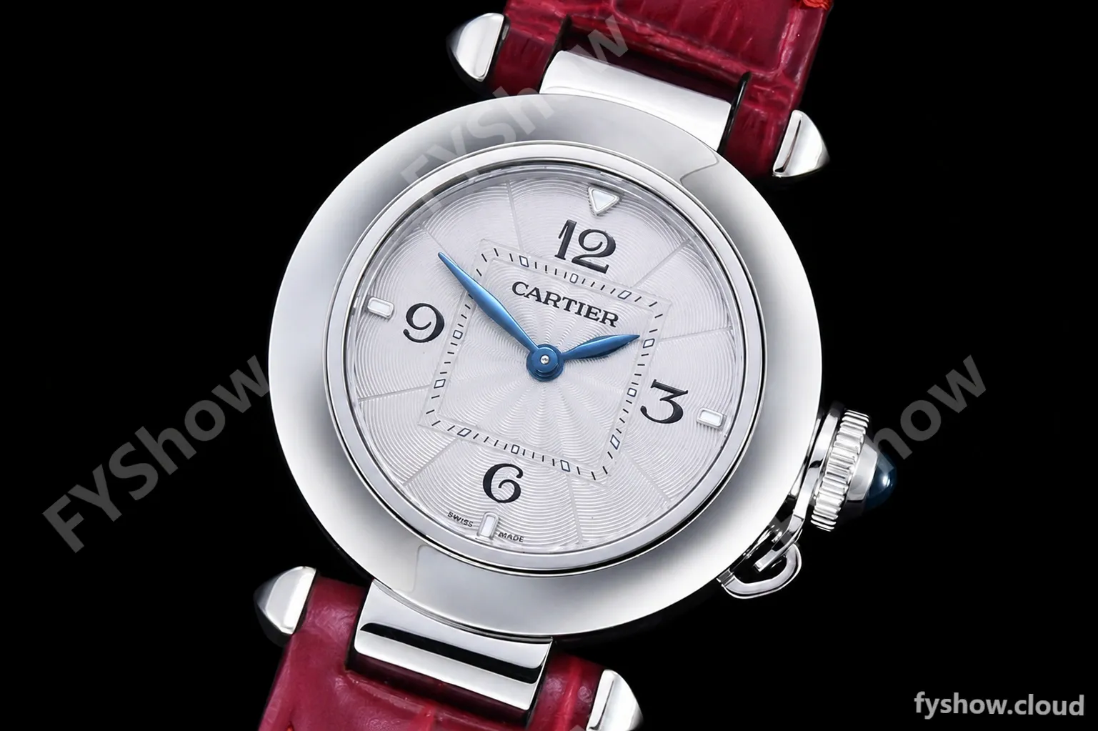 Cartier - Pasha Ladies Red SS/LE White/Num AF Qtz - Image 4