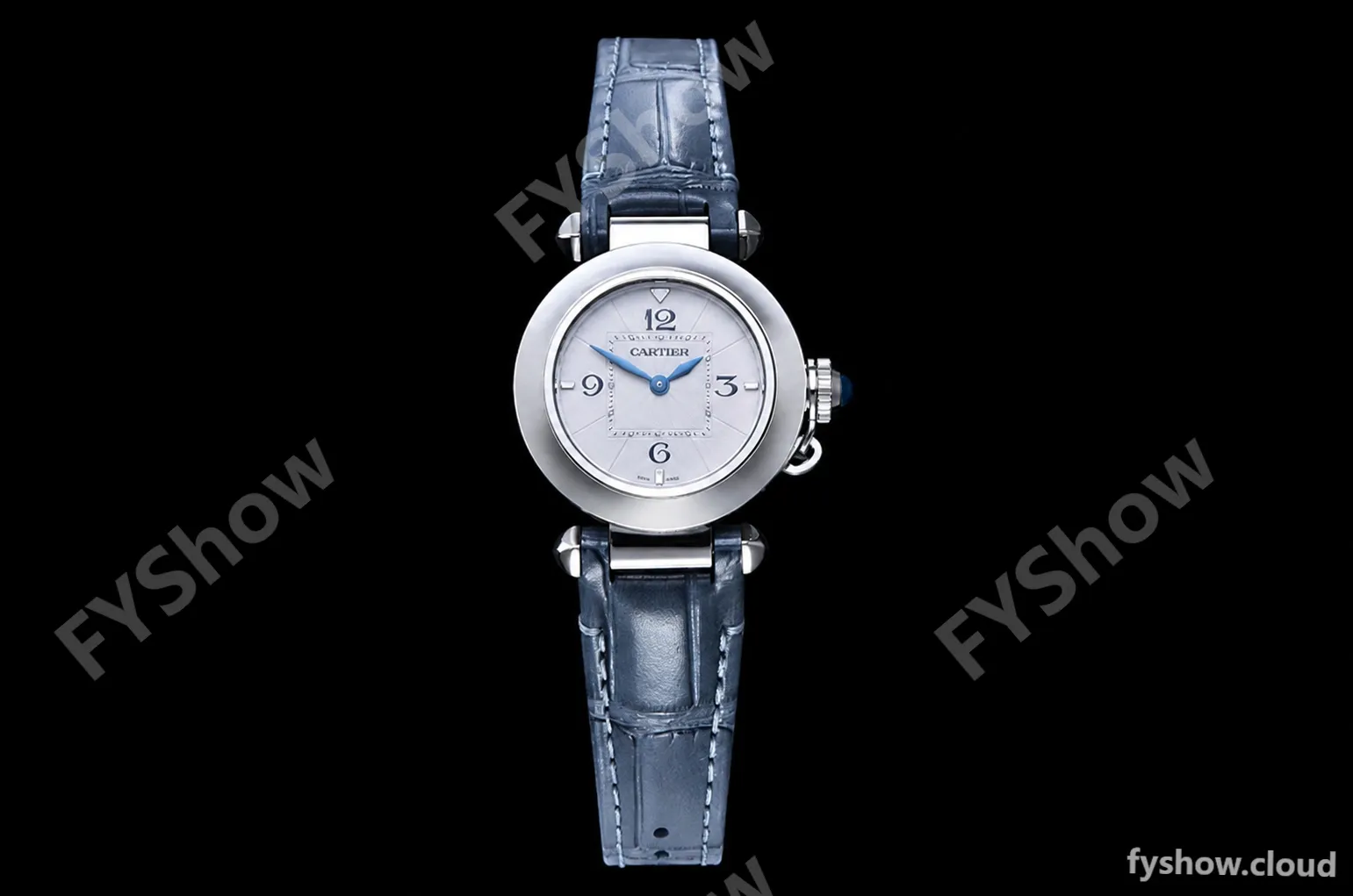 Cartier - Pasha Ladies Blue SS/LE White/Num AF Qtz