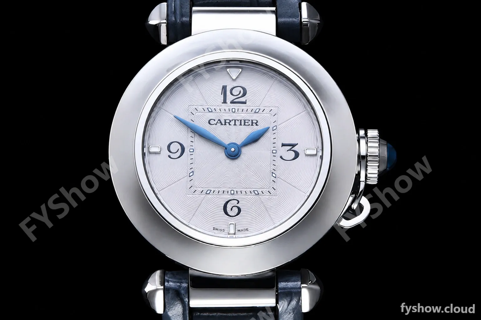 Cartier - Pasha Ladies Blue SS/LE White/Num AF Qtz - Image 2