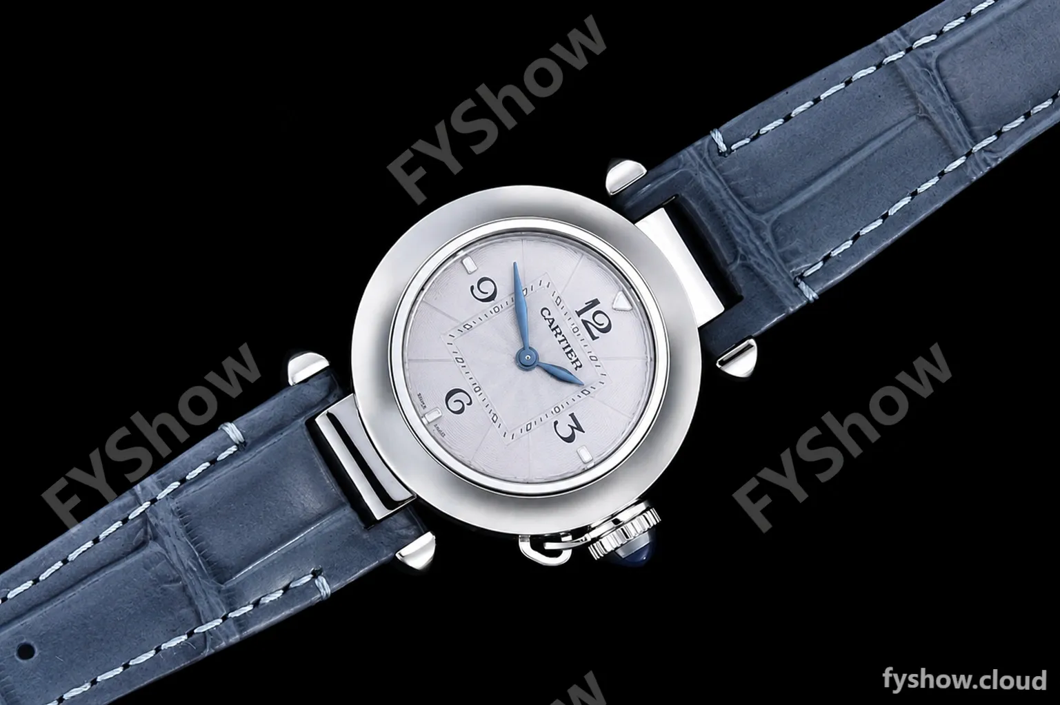 Cartier - Pasha Ladies Blue SS/LE White/Num AF Qtz - Image 3