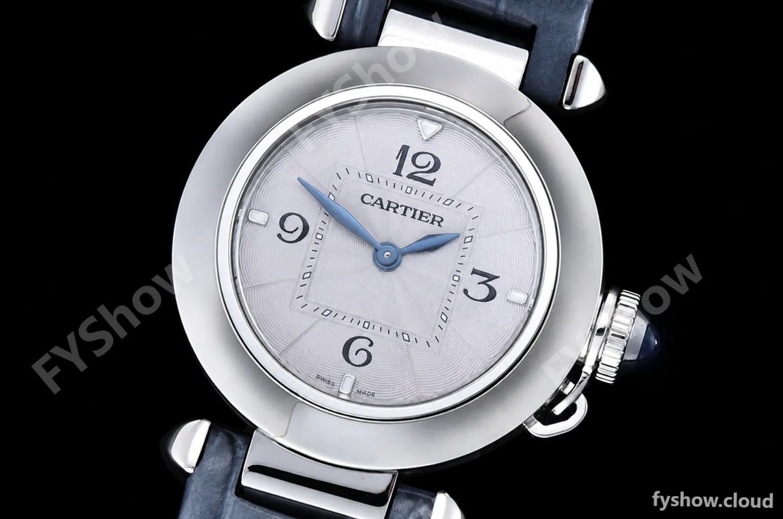 Cartier - Pasha Ladies Blue SS/LE White/Num AF Qtz - Image 4