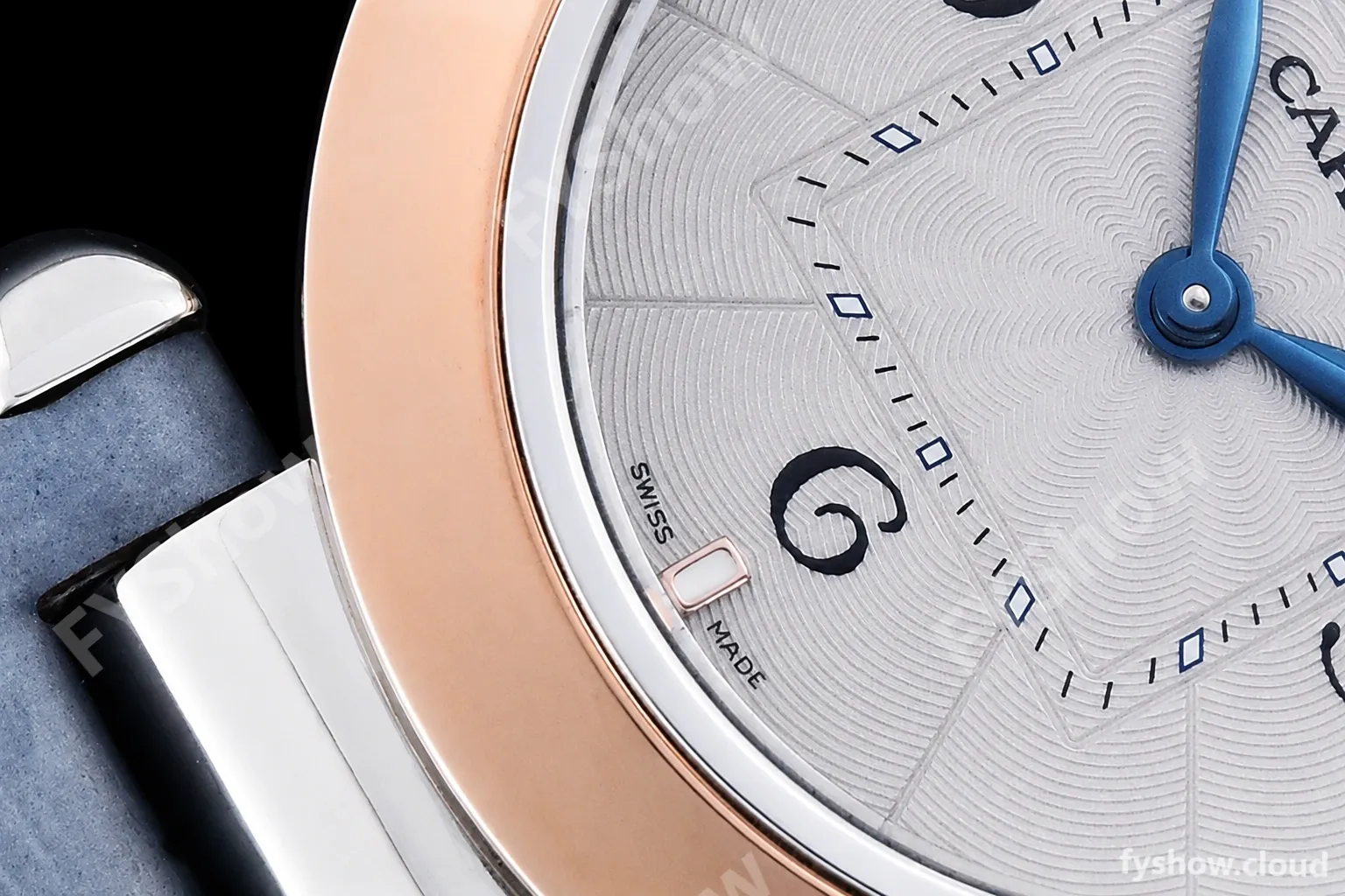 Cartier - Pasha Ladies Blue RG/SS/LE White/Num AF Qtz - Image 7