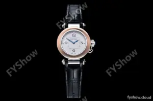 Cartier - Pasha Ladies Blk RG/SS/LE White/Num AF Qtz