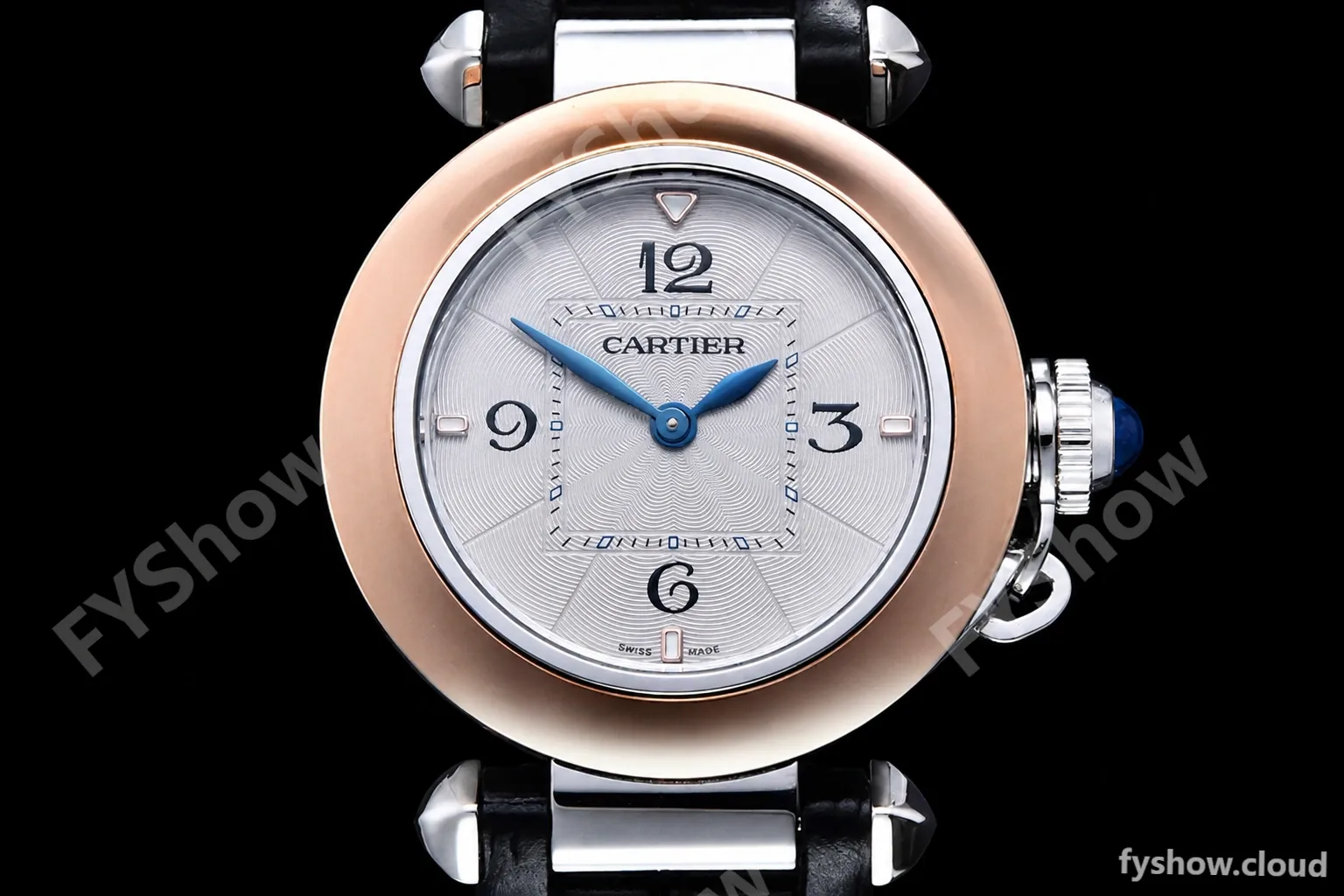 Cartier - Pasha Ladies Blk RG/SS/LE White/Num AF Qtz - Image 2