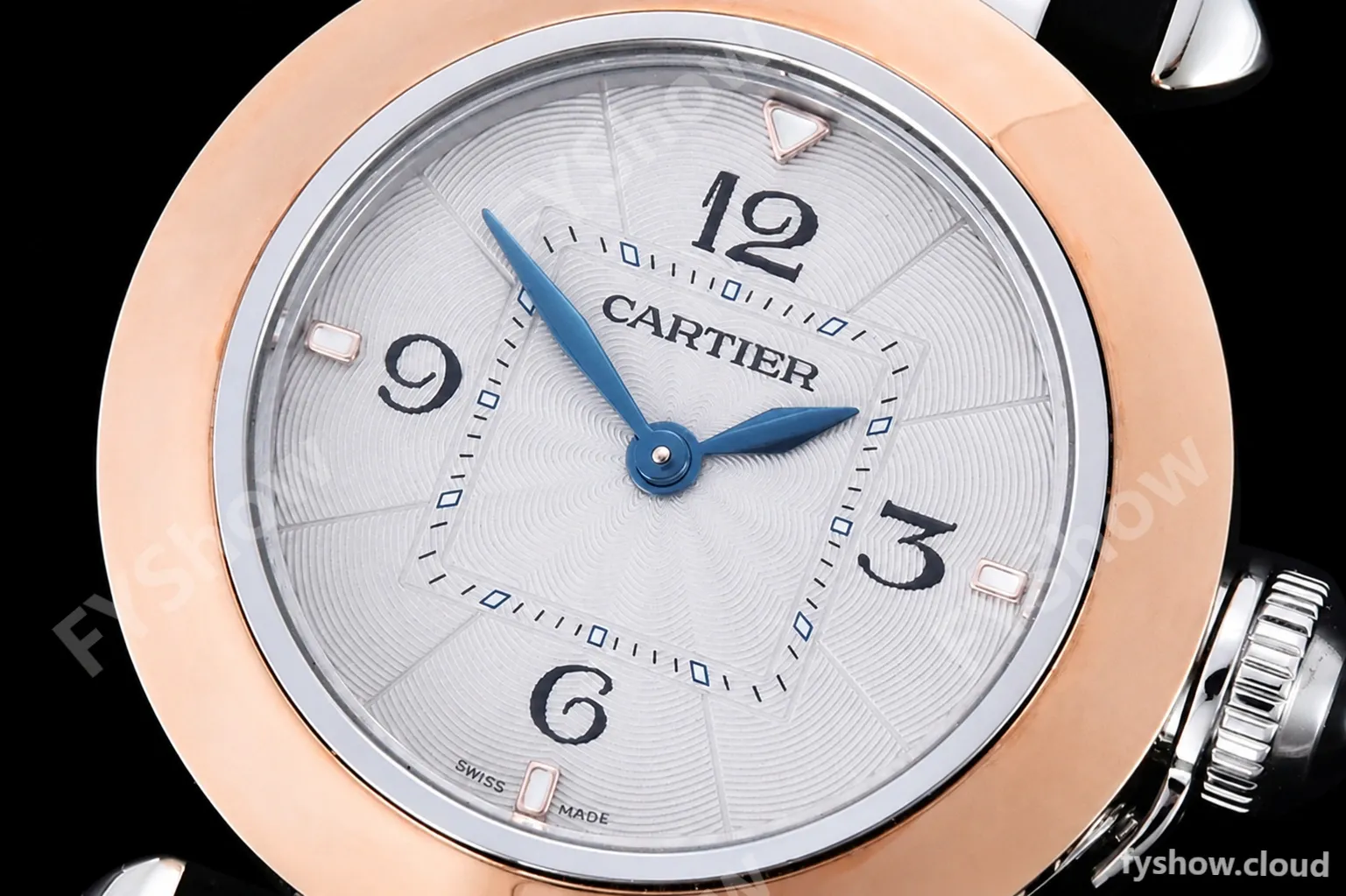 Cartier - Pasha Ladies Blk RG/SS/LE White/Num AF Qtz - Image 5