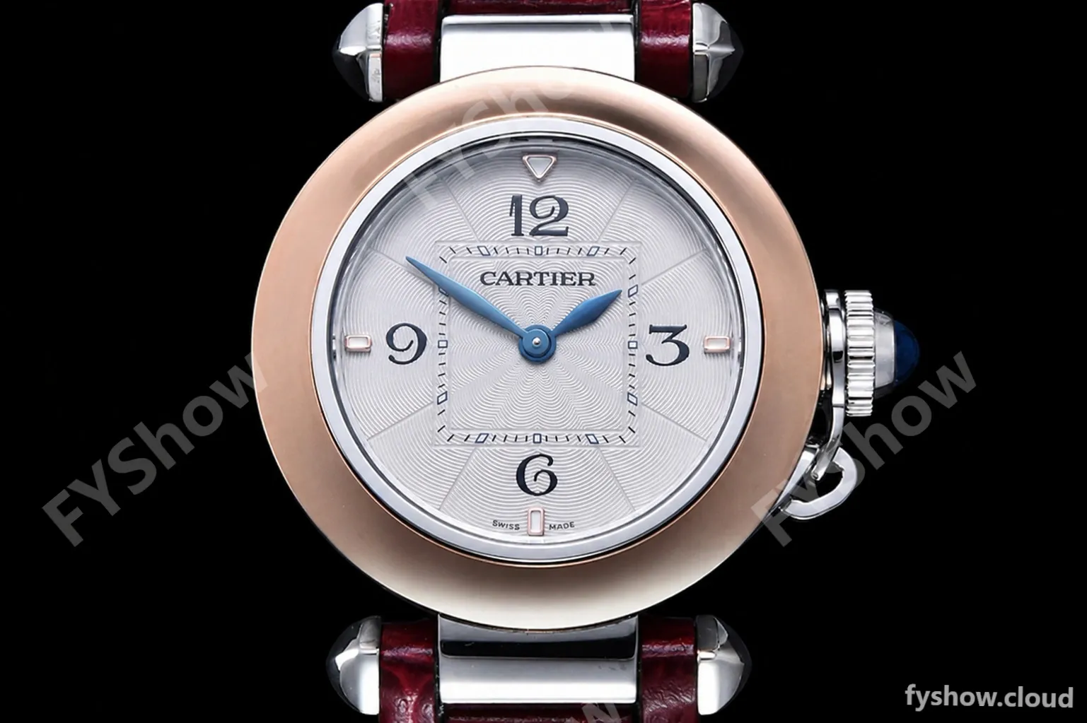Cartier - Pasha Ladies Red RG/SS/LE White/Num AF Qtz - Image 2