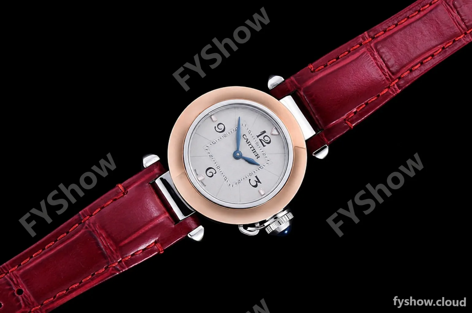 Cartier - Pasha Ladies Red RG/SS/LE White/Num AF Qtz - Image 3