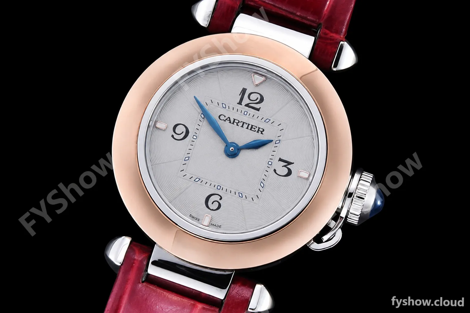 Cartier - Pasha Ladies Red RG/SS/LE White/Num AF Qtz - Image 4