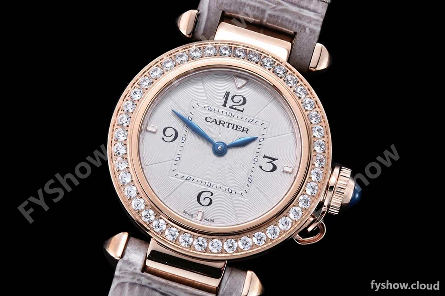 Cartier - Pasha Ladies Dia Grey RG/LE White/Num AF Qtz - Image 4
