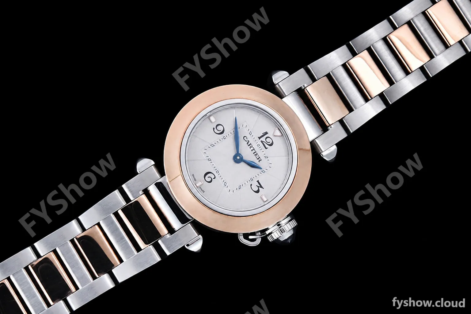Cartier - Pasha Ladies RG/SS White/Num AF Qtz - Image 4