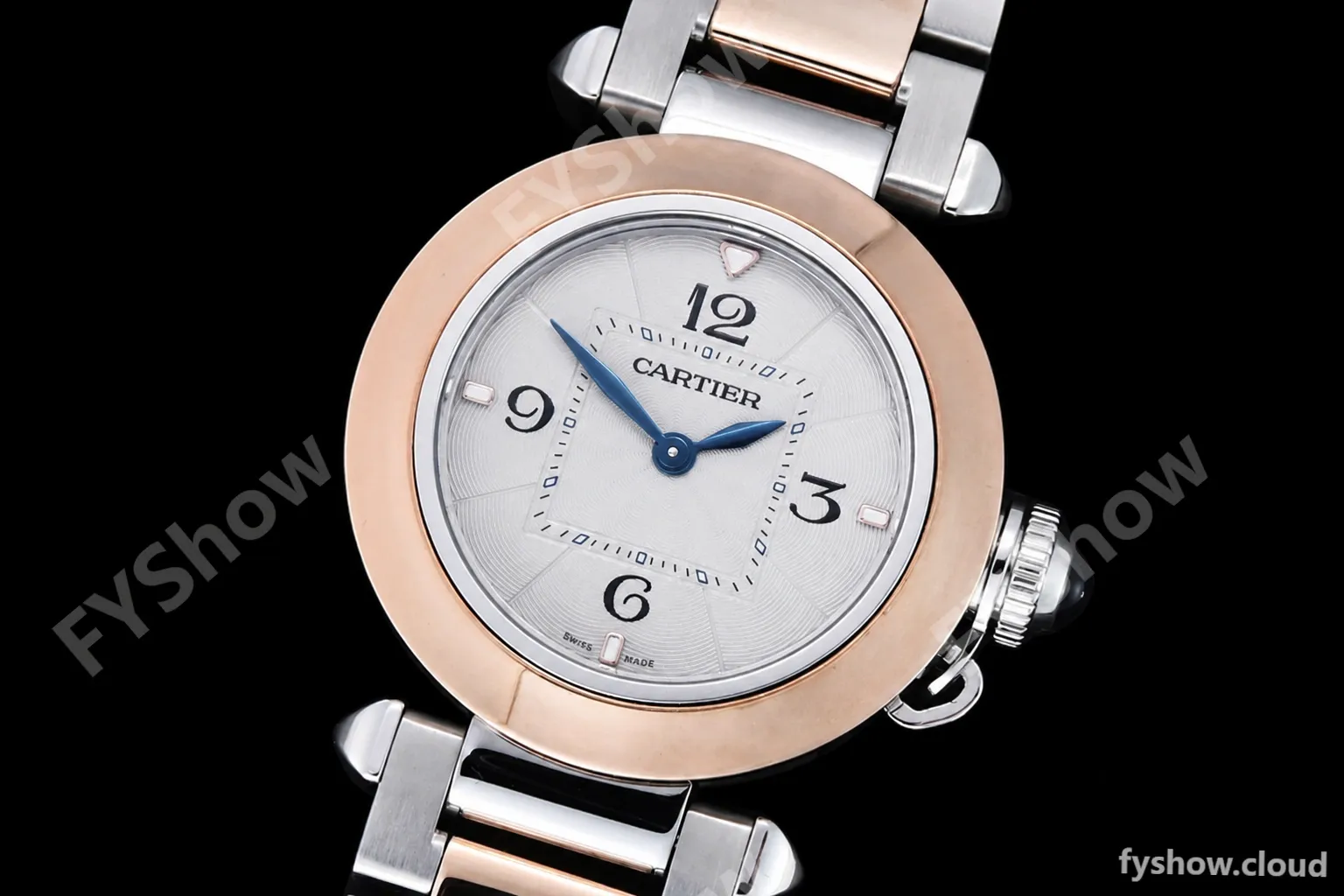 Cartier - Pasha Ladies RG/SS White/Num AF Qtz - Image 5