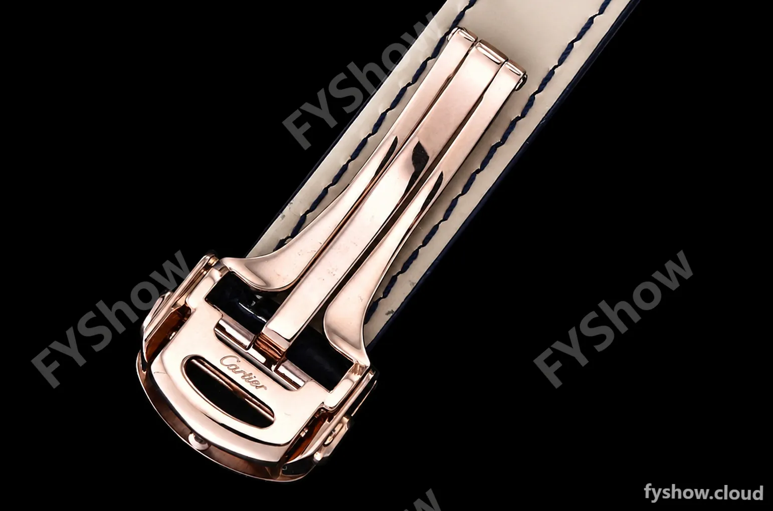 Cartier - Pasha Ladies Blue RG/LE White/Num AF Qtz - Image 12