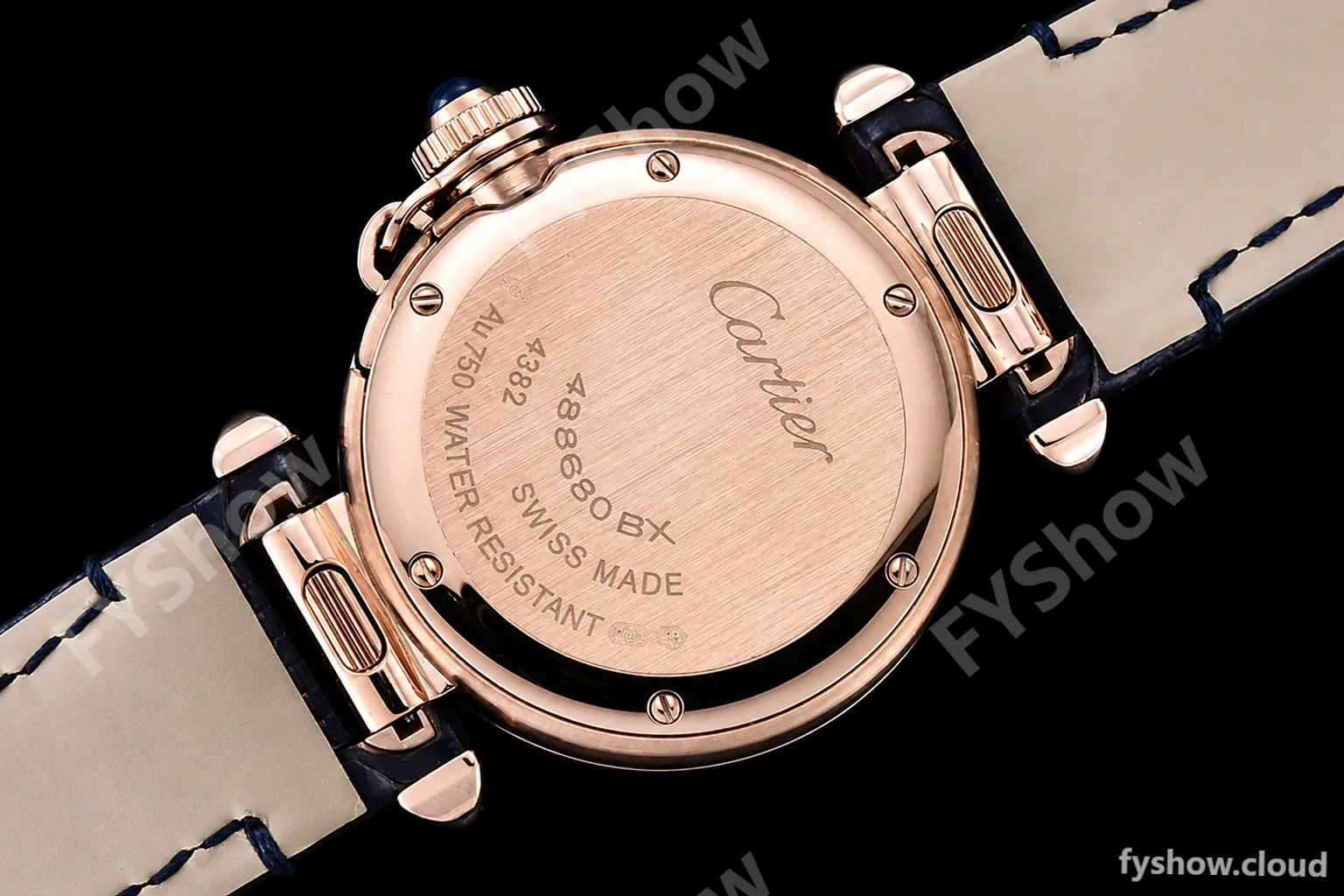Cartier - Pasha Ladies Blue RG/LE White/Num AF Qtz - Image 16