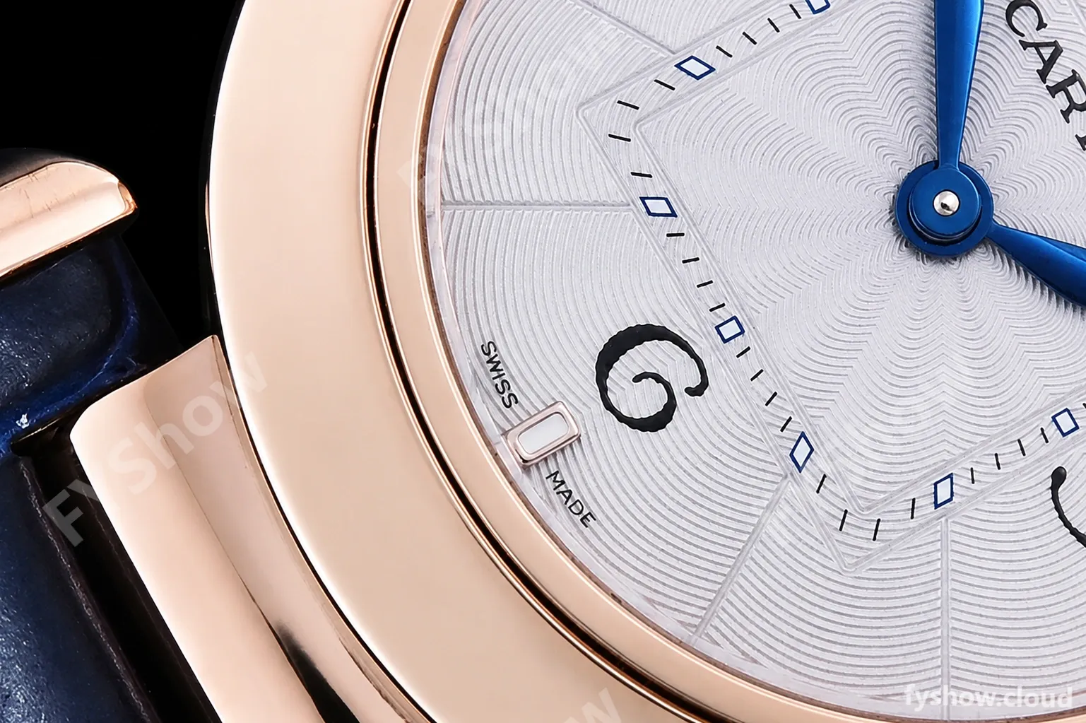 Cartier - Pasha Ladies Blue RG/LE White/Num AF Qtz - Image 6