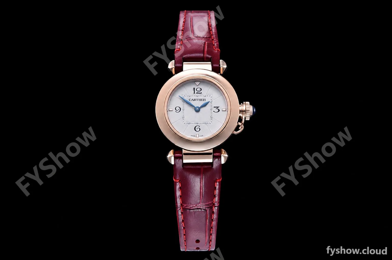 Cartier - Pasha Ladies Red RG/LE White/Num AF Qtz