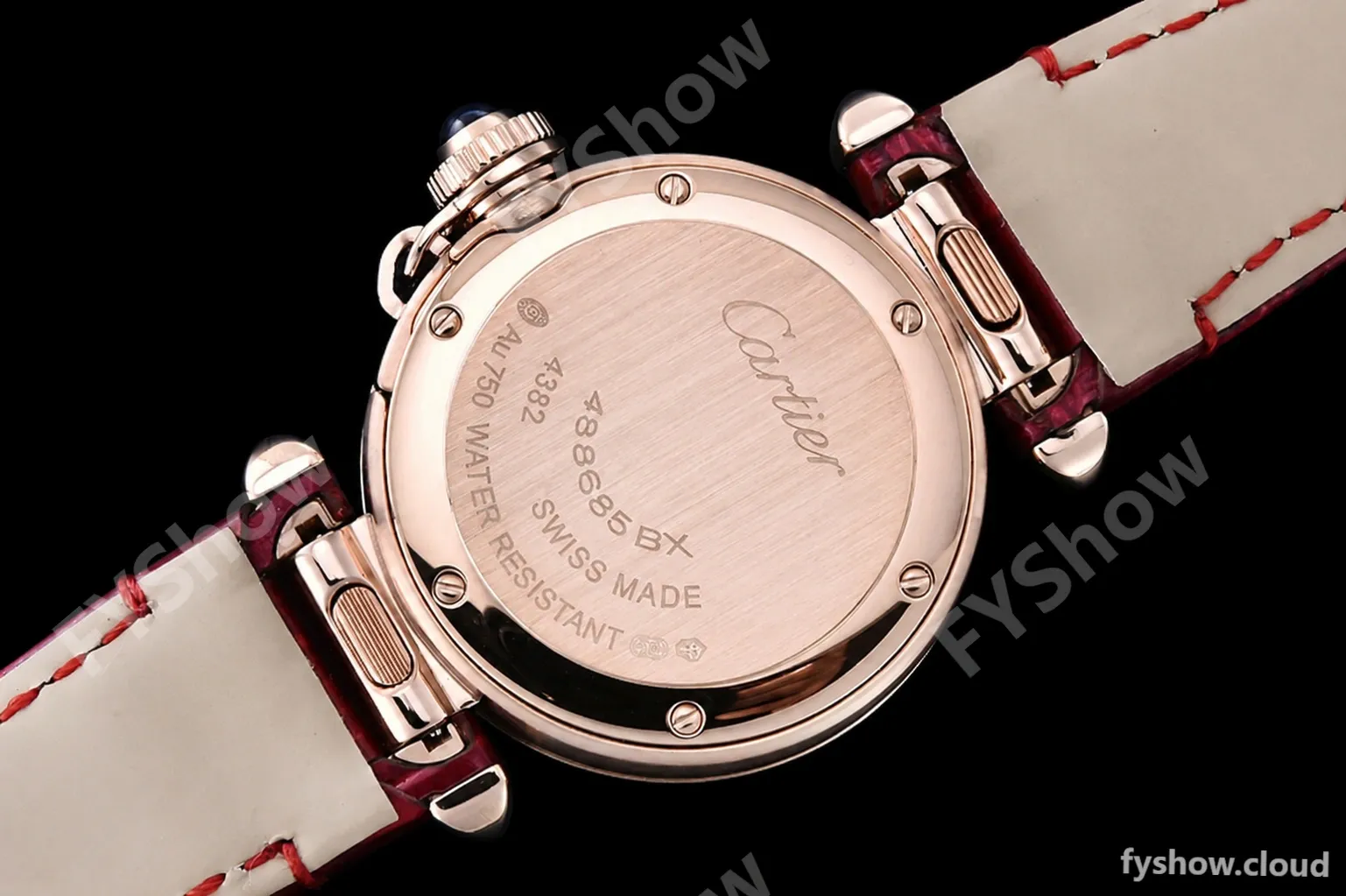 Cartier - Pasha Ladies Red RG/LE White/Num AF Qtz - Image 17