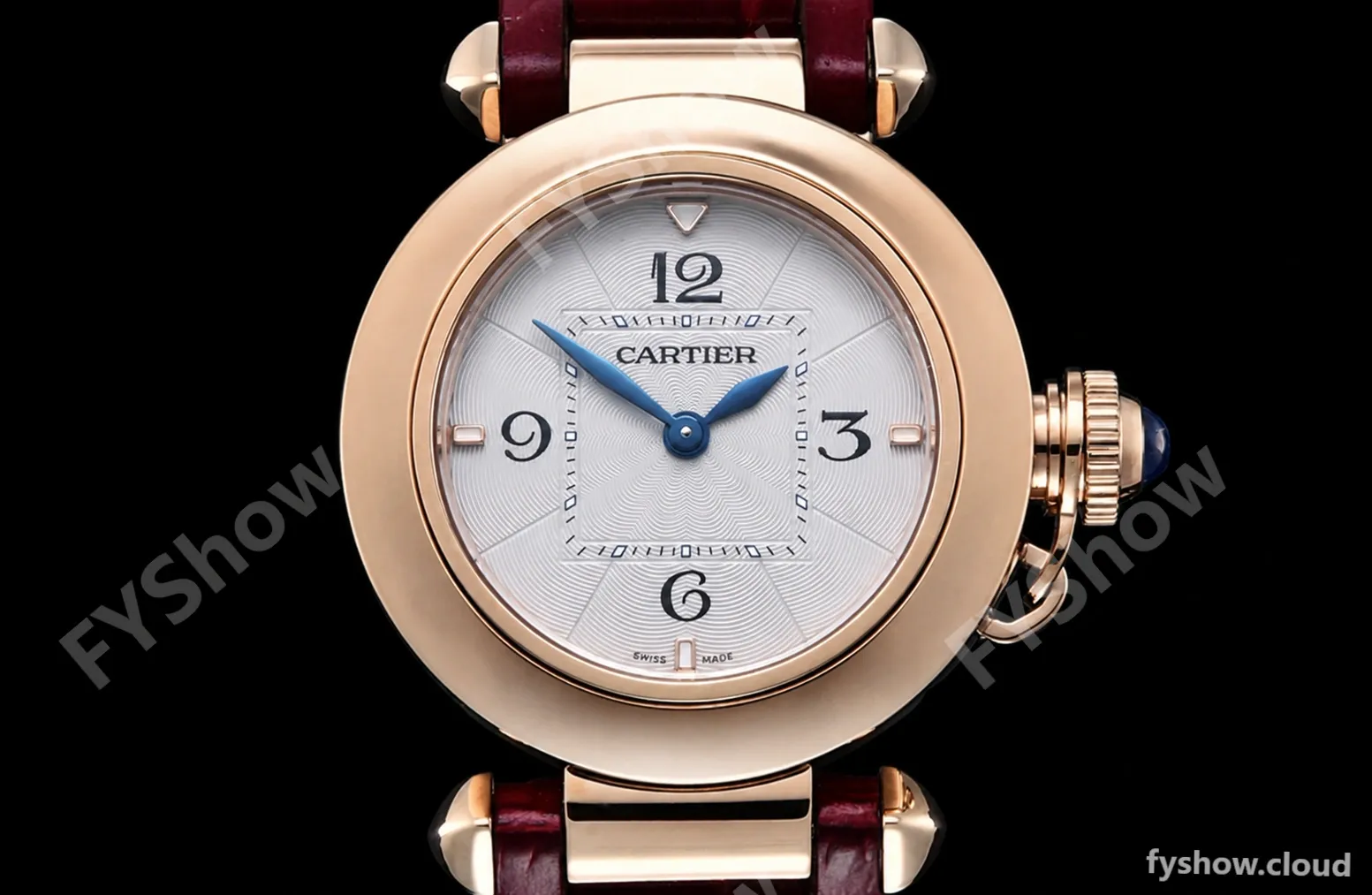 Cartier - Pasha Ladies Red RG/LE White/Num AF Qtz - Image 2