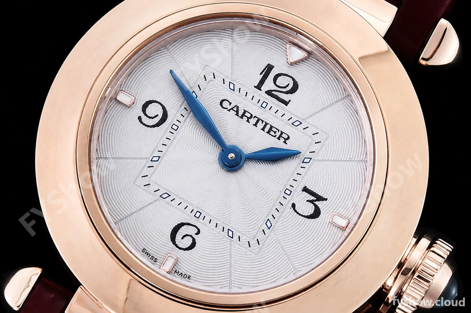 Cartier - Pasha Ladies Red RG/LE White/Num AF Qtz - Image 5
