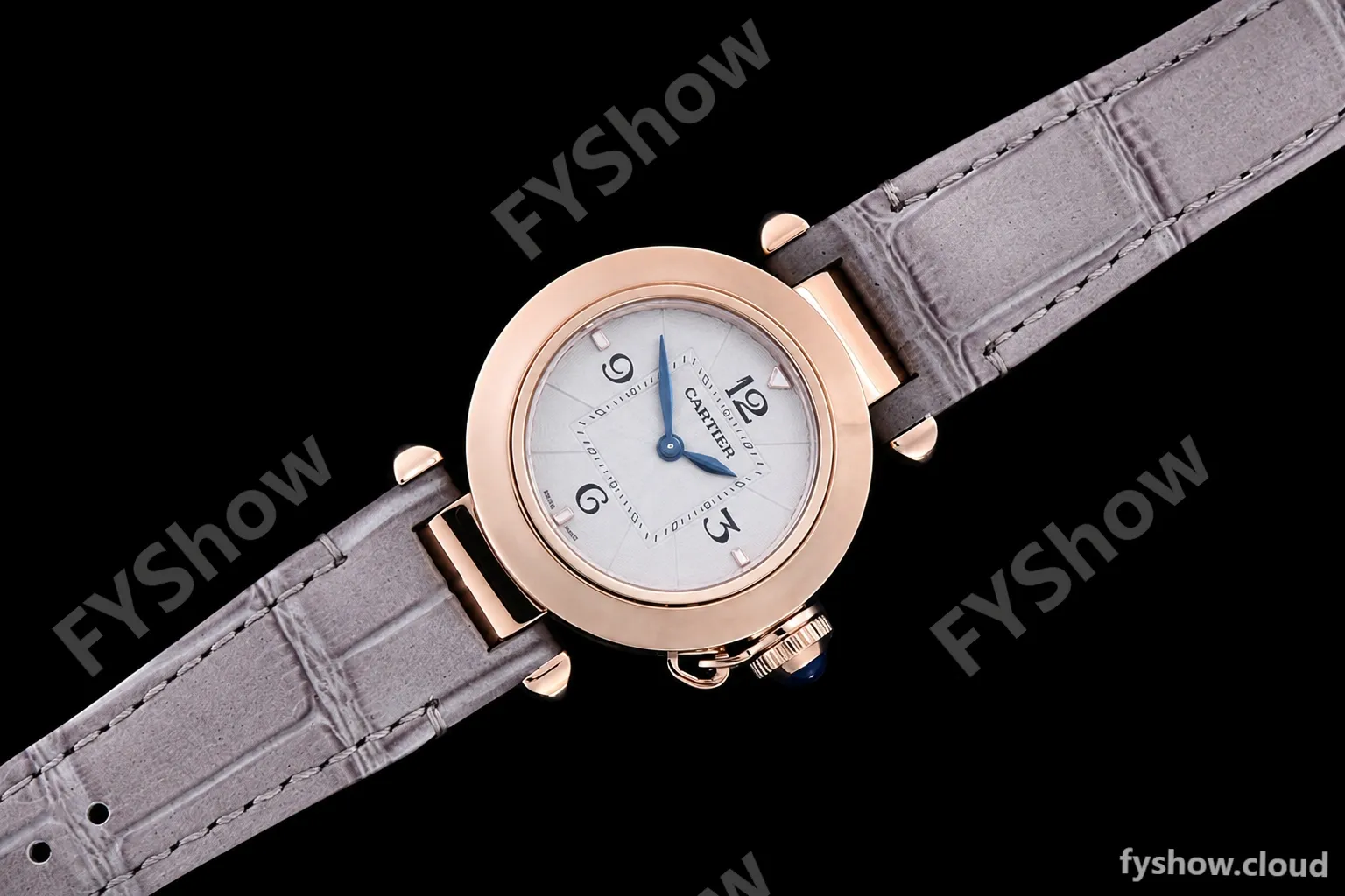 Cartier - Pasha Ladies Grey RG/LE White/Num AF Qtz - Image 3