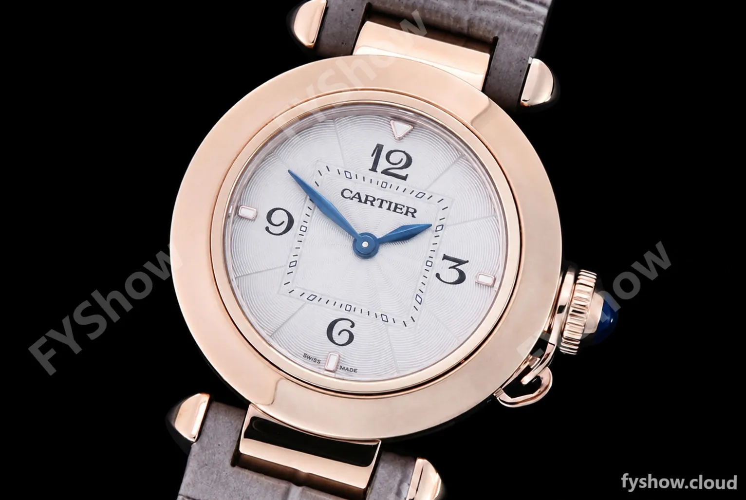 Cartier - Pasha Ladies Grey RG/LE White/Num AF Qtz - Image 4